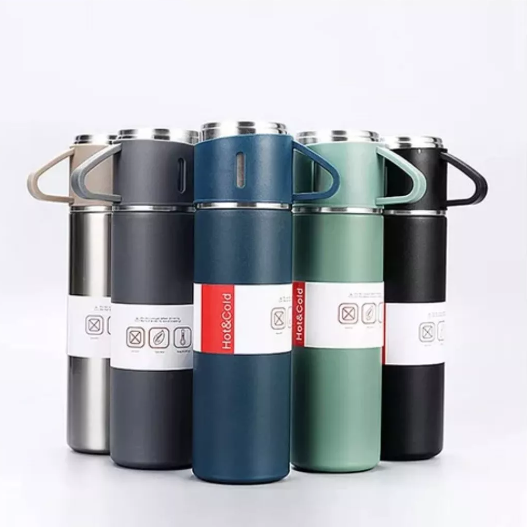 Miniatura 4 de combo termo 3  tazas y lonchera blanca